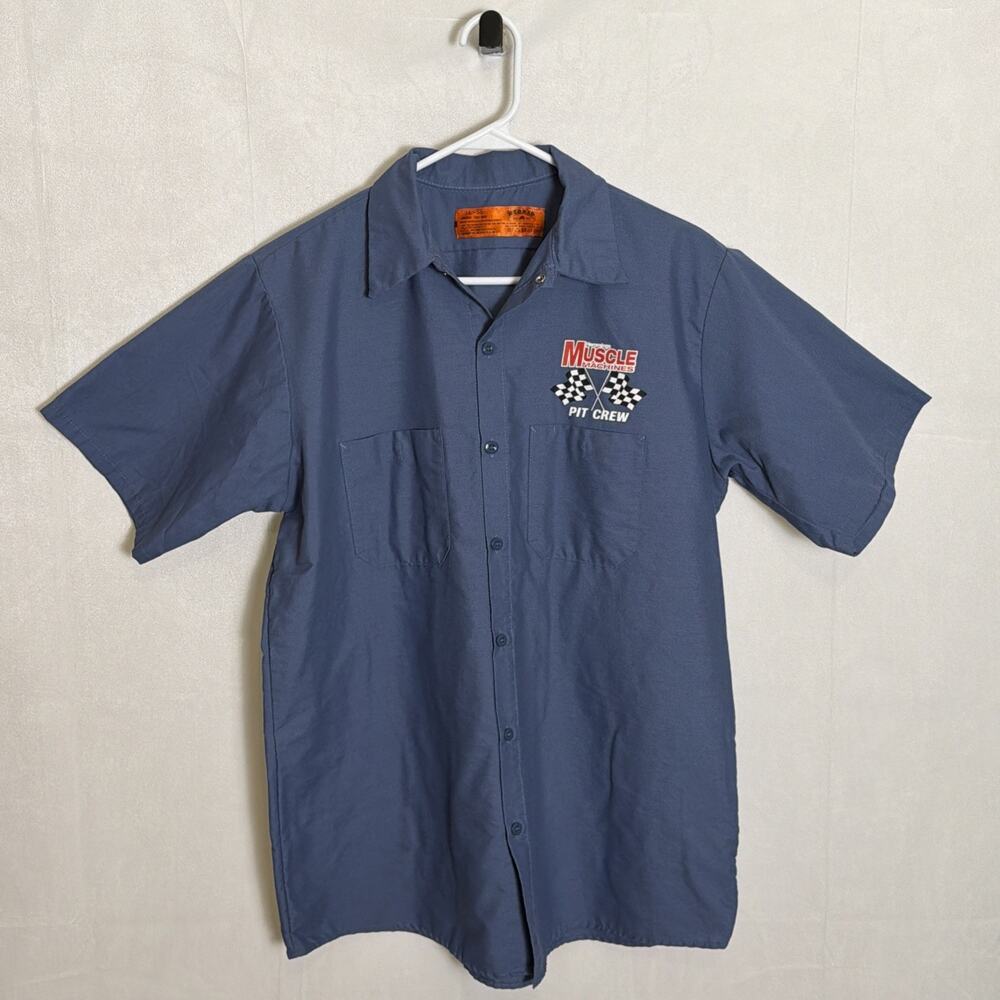 Early 2000's Red Kap Hemmings Muscle Machines Pit Crew Work Shirt Size L
